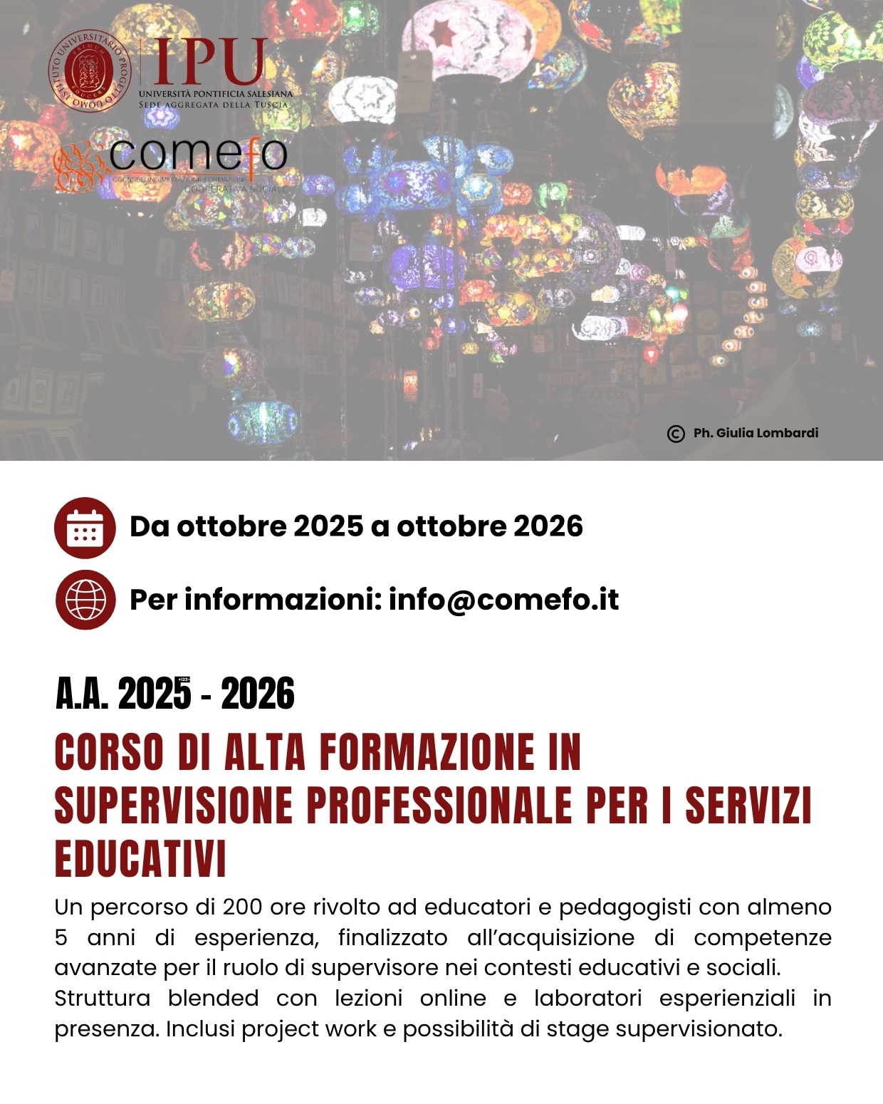 Corso di alta formazione in supervisione professionale per i servizi educativi, da ottobre 2025 a ottobre 2026
